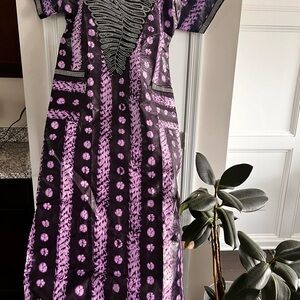 Elegant Purple Patterned Dress